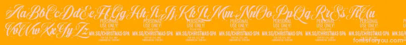 ChristmasSparkle PERSONAL Font – Pink Fonts on Orange Background