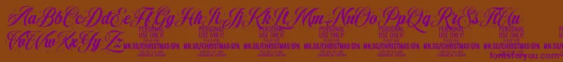 ChristmasSparkle PERSONAL Font – Purple Fonts on Brown Background