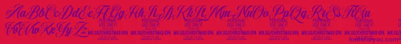 ChristmasSparkle PERSONAL-Schriftart – Violette Schriften auf rotem Hintergrund