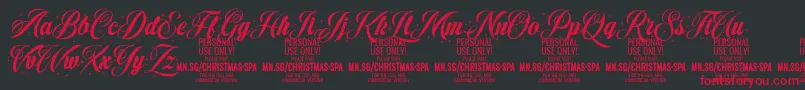 ChristmasSparkle PERSONAL Font – Red Fonts on Black Background