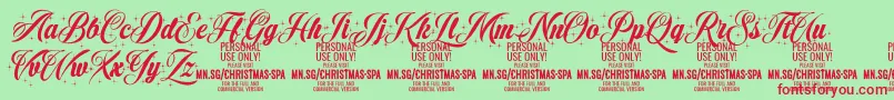 Czcionka ChristmasSparkle PERSONAL – czerwone czcionki na zielonym tle