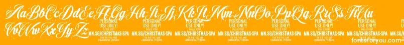 ChristmasSparkle PERSONAL Font – White Fonts on Orange Background