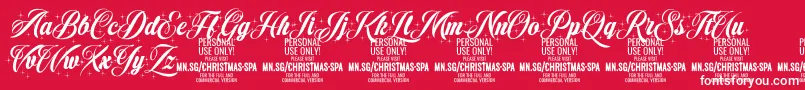 Шрифт ChristmasSparkle PERSONAL – белые шрифты на красном фоне