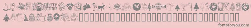 ChristmasTime-Schriftart – Graue Schriften auf rosa Hintergrund