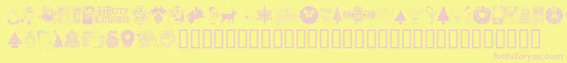 ChristmasTime Font – Pink Fonts on Yellow Background