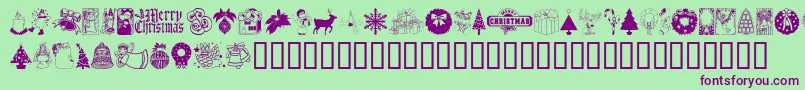 ChristmasTime Font – Purple Fonts on Green Background