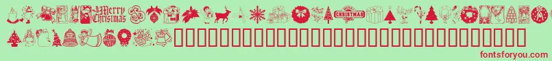 ChristmasTime Font – Red Fonts on Green Background