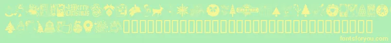 ChristmasTime Font – Yellow Fonts on Green Background