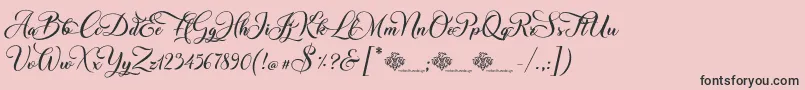 ChristmasWish Calligraphy-Schriftart – Schwarze Schriften auf rosa Hintergrund