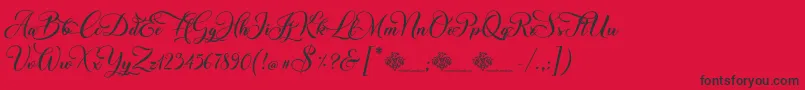 ChristmasWish Calligraphy Font – Black Fonts on Red Background
