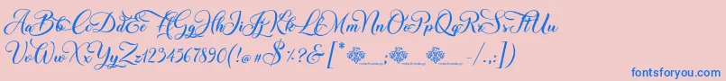 ChristmasWish Calligraphy-Schriftart – Blaue Schriften auf rosa Hintergrund