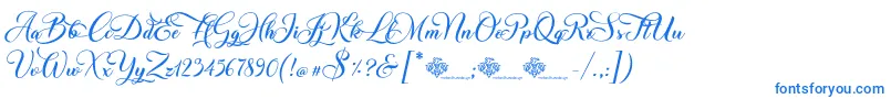 ChristmasWish Calligraphy-Schriftart – Blaue Schriften auf weißem Hintergrund