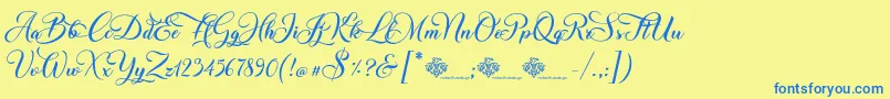 Police ChristmasWish Calligraphy – polices bleues sur fond jaune