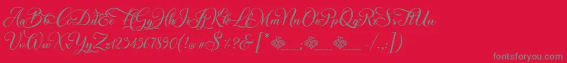 Fonte ChristmasWish Calligraphy – fontes cinzas em um fundo vermelho