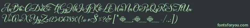 Fonte ChristmasWish Calligraphy – fontes verdes em um fundo preto