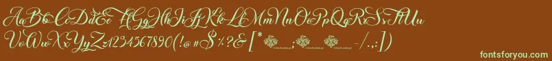 ChristmasWish Calligraphy Font – Green Fonts on Brown Background