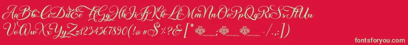 ChristmasWish Calligraphy Font – Green Fonts on Red Background