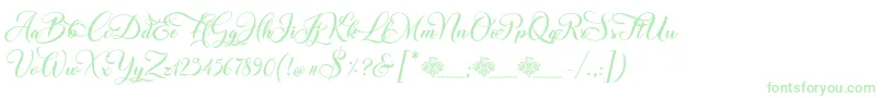 Czcionka ChristmasWish Calligraphy – zielone czcionki na białym tle