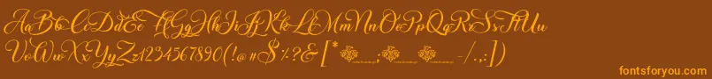 ChristmasWish Calligraphy-Schriftart – Orangefarbene Schriften auf braunem Hintergrund