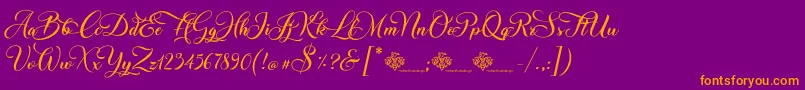 fuente ChristmasWish Calligraphy – Fuentes Naranjas Sobre Fondo Morado