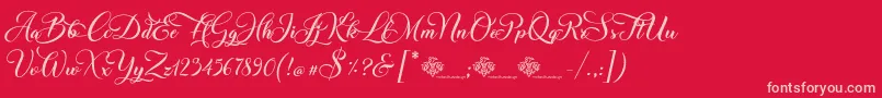 Więcej informacji o czcionce ChristmasWish Calligraphy Czcionka ChristmasWish Calligraphy – różowe czcionki na czerwonym tle
