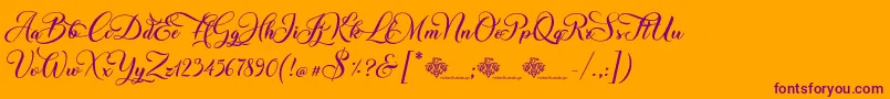 ChristmasWish Calligraphy Font – Purple Fonts on Orange Background