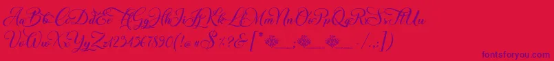 ChristmasWish Calligraphy Font – Purple Fonts on Red Background