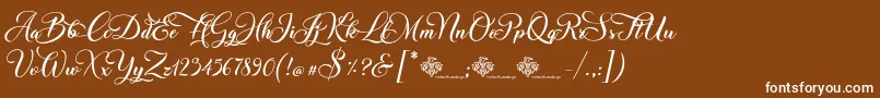 Czcionka ChristmasWish Calligraphy – białe czcionki na brązowym tle