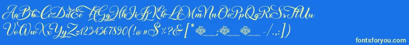 ChristmasWish Calligraphy Font – Yellow Fonts on Blue Background