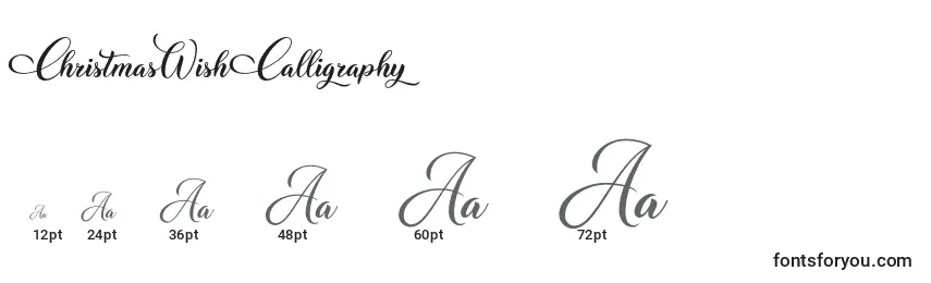 ChristmasWish Calligraphy Font Sizes
