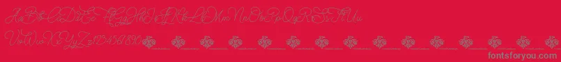 ChristmasWish monoline Font – Gray Fonts on Red Background