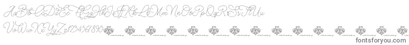 ChristmasWish monoline-Schriftart – Graue Schriften auf weißem Hintergrund