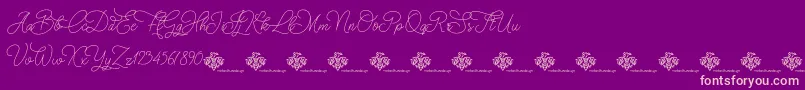 ChristmasWish monoline Font – Pink Fonts on Purple Background