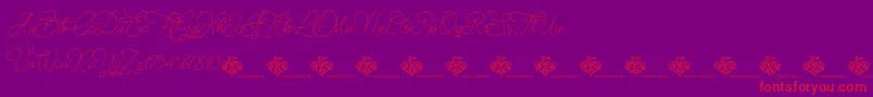 ChristmasWish monoline Font – Red Fonts on Purple Background