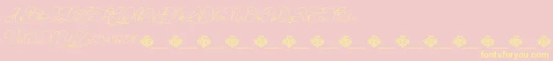 ChristmasWish monoline Font – Yellow Fonts on Pink Background