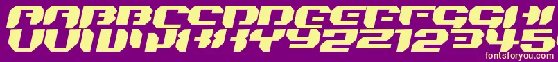 Bionic Kid Simple Slanted Font – Yellow Fonts on Purple Background