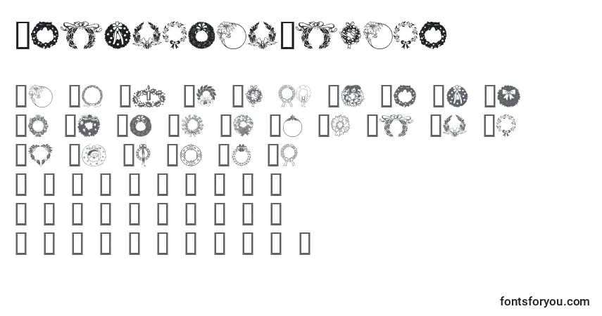 Шрифт ChristmasWreath (123420) – алфавит, цифры, специальные символы