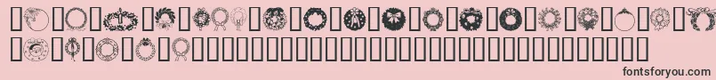 ChristmasWreath Font – Black Fonts on Pink Background