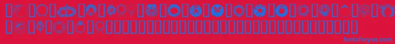 ChristmasWreath Font – Blue Fonts on Red Background