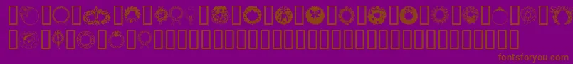 ChristmasWreath Font – Brown Fonts on Purple Background