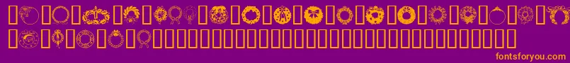 ChristmasWreath Font – Orange Fonts on Purple Background