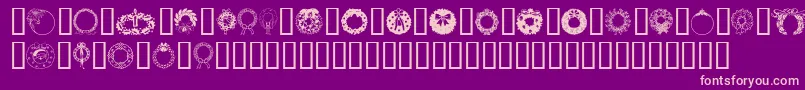 ChristmasWreath Font – Pink Fonts on Purple Background