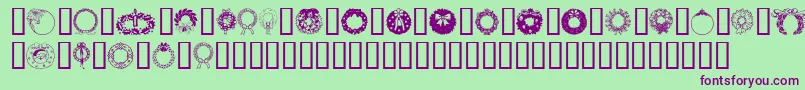 ChristmasWreath Font – Purple Fonts on Green Background