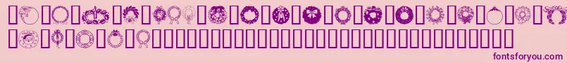 ChristmasWreath Font – Purple Fonts on Pink Background