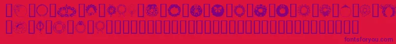 ChristmasWreath Font – Purple Fonts on Red Background