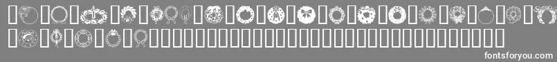 ChristmasWreath Font – White Fonts on Gray Background