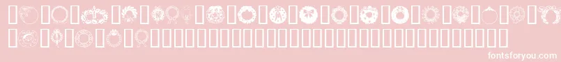 Saiba mais sobre a fonte ChristmasWreath Fonte ChristmasWreath – fontes brancas em um fundo rosa