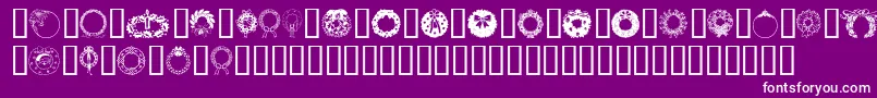ChristmasWreath Font – White Fonts on Purple Background