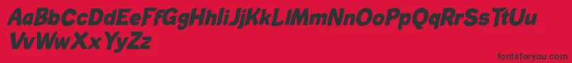 フォントChristopher Done Italic – 赤い背景に黒い文字