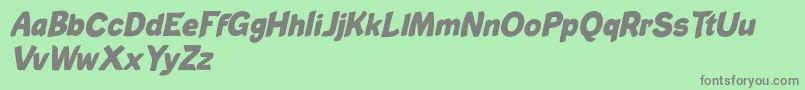フォントChristopher Done Italic – 緑の背景に灰色の文字